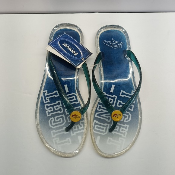 Forever Collectables Denver Broncos Women's Size M(7-8) Jelly Flip Flops - Picture 1 of 9